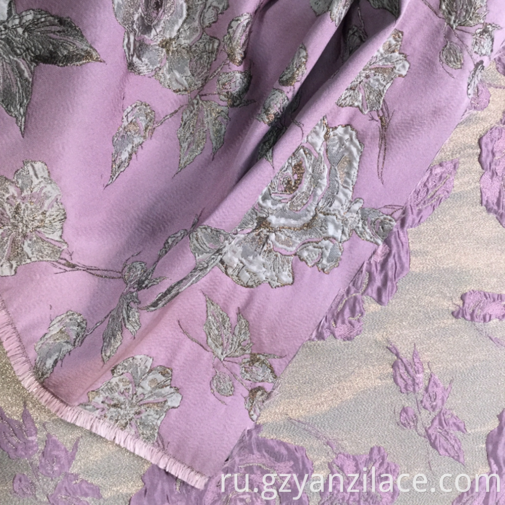 Dirty Pink Metallic Jacquard Fabric for Clothing